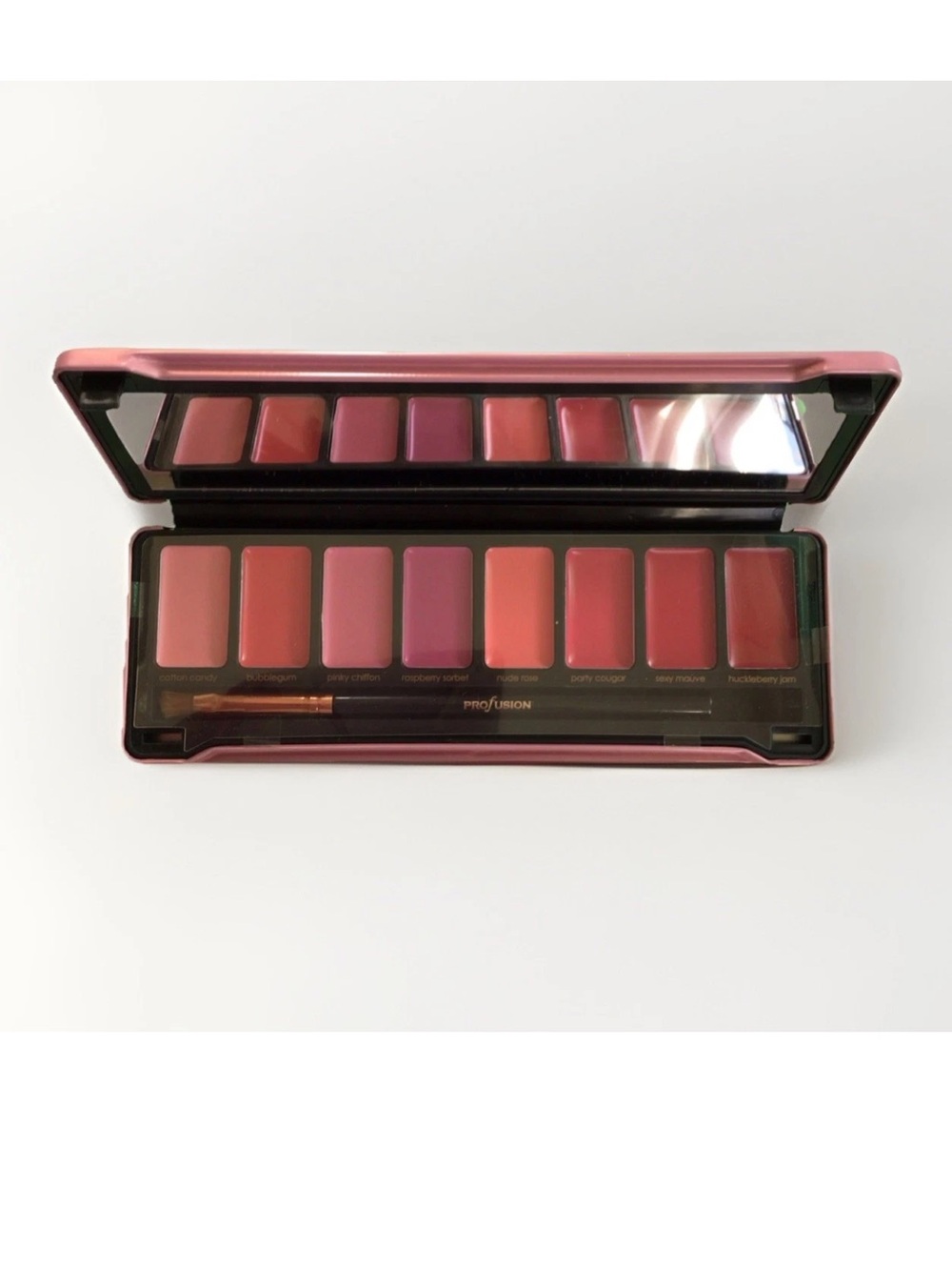 PROFUSION LIP ROSE High Pigmented Matte Lipstick 8 Color Palette Metal Case NEW